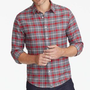 UNTUCKit Long Sleeve Flannel Grey Red Large Slim